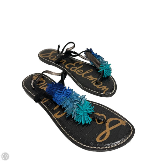 Sandals Flats By Sam Edelman In Black & Blue, Size: 9.5