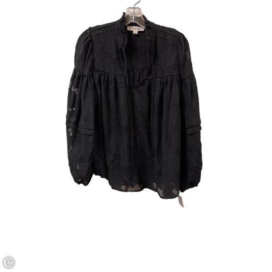 Top Long Sleeve By Vine & Love In Black, Size: S