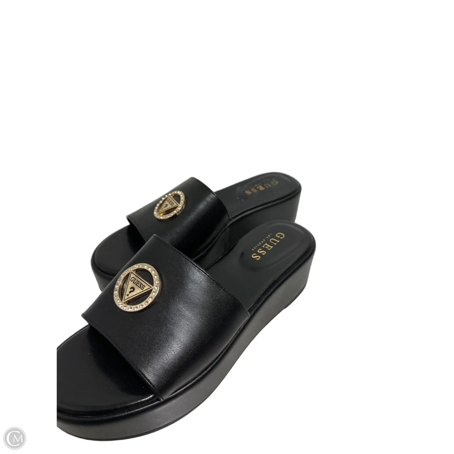 Sandals Heels Wedge By Guess In Black, Size: 7