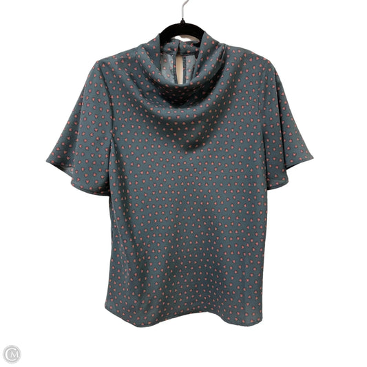 Top Short Sleeve By Ann Taylor In Grey & Pink, Size: M