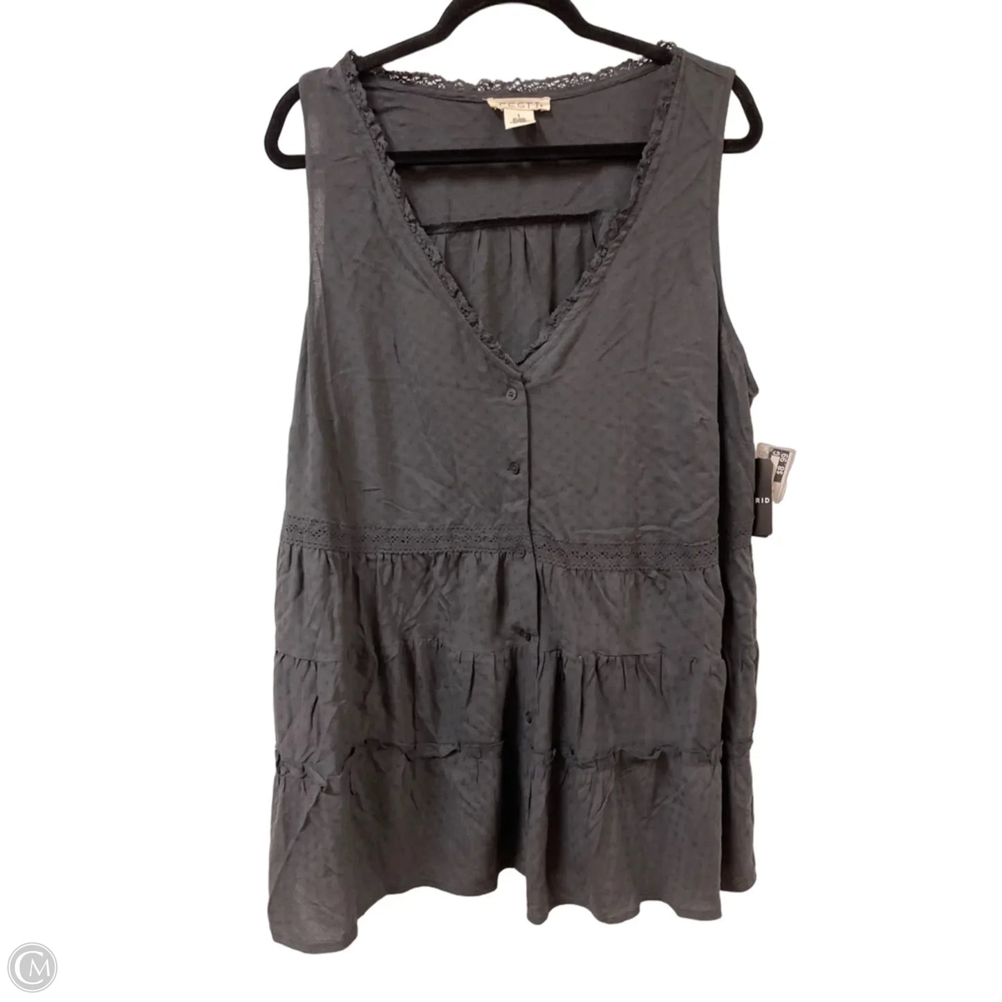 Top Sleeveless By Torrid In Grey, Size: 1x