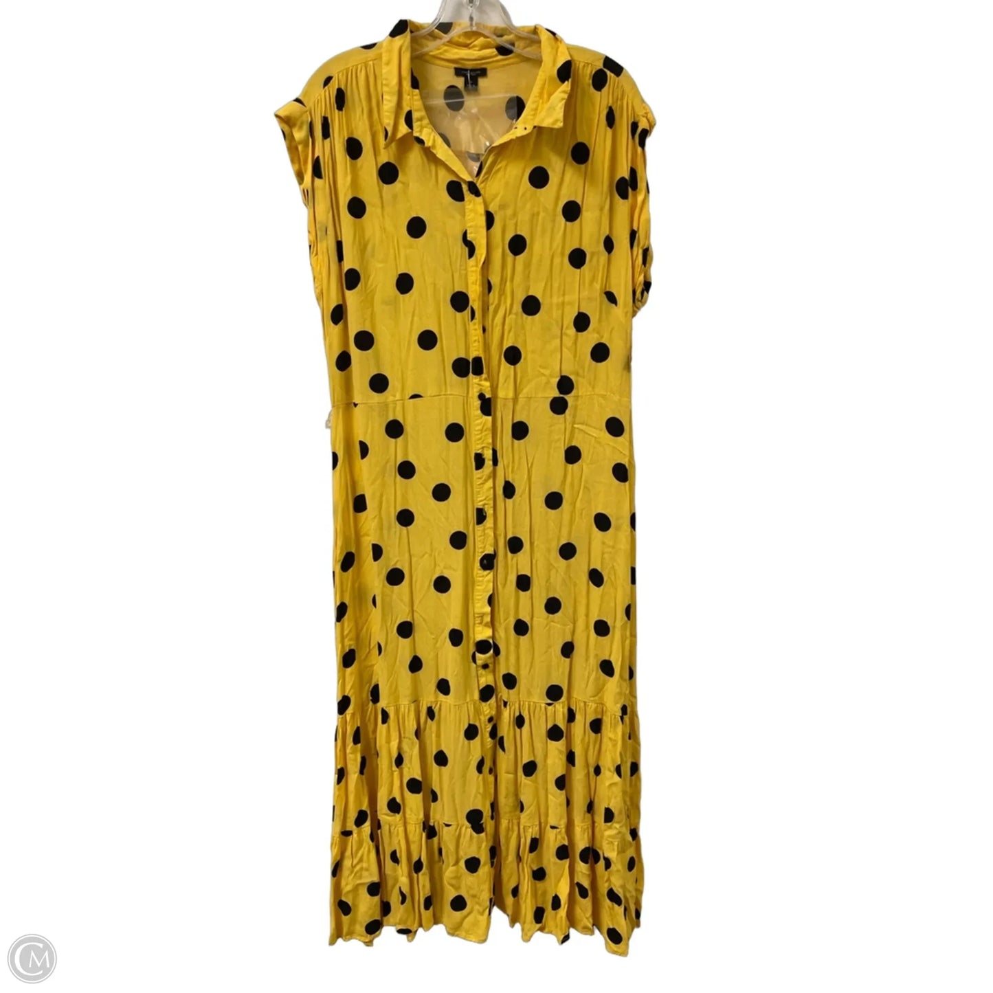 Dress Casual Maxi By Ann Taylor In Black & Yellow, Size: Xl