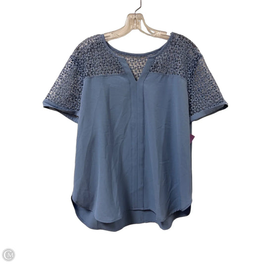 Top Short Sleeve By Ann Taylor In Blue, Size: Xl