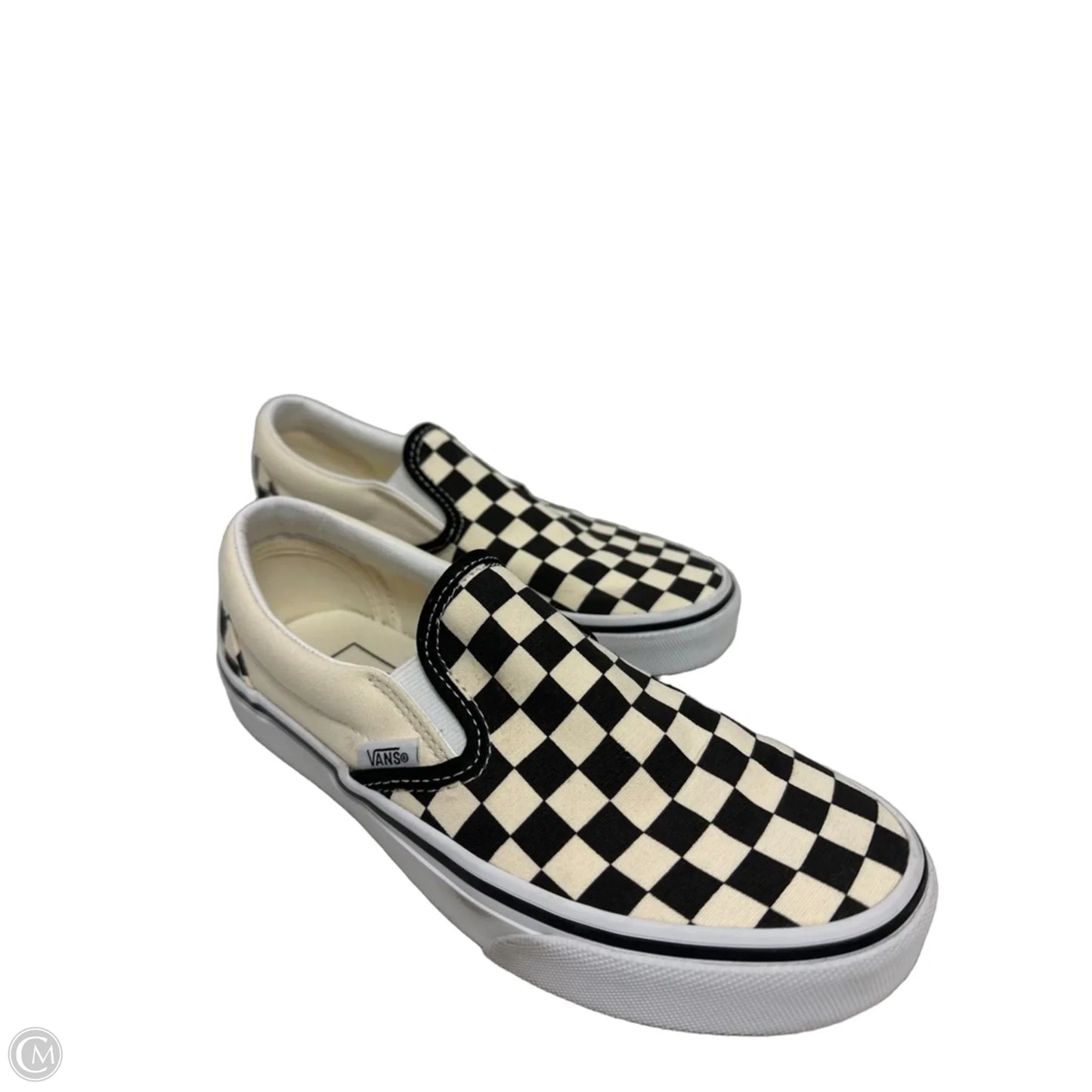 Shoes Flats By Vans In Black & White, Size: 6.5