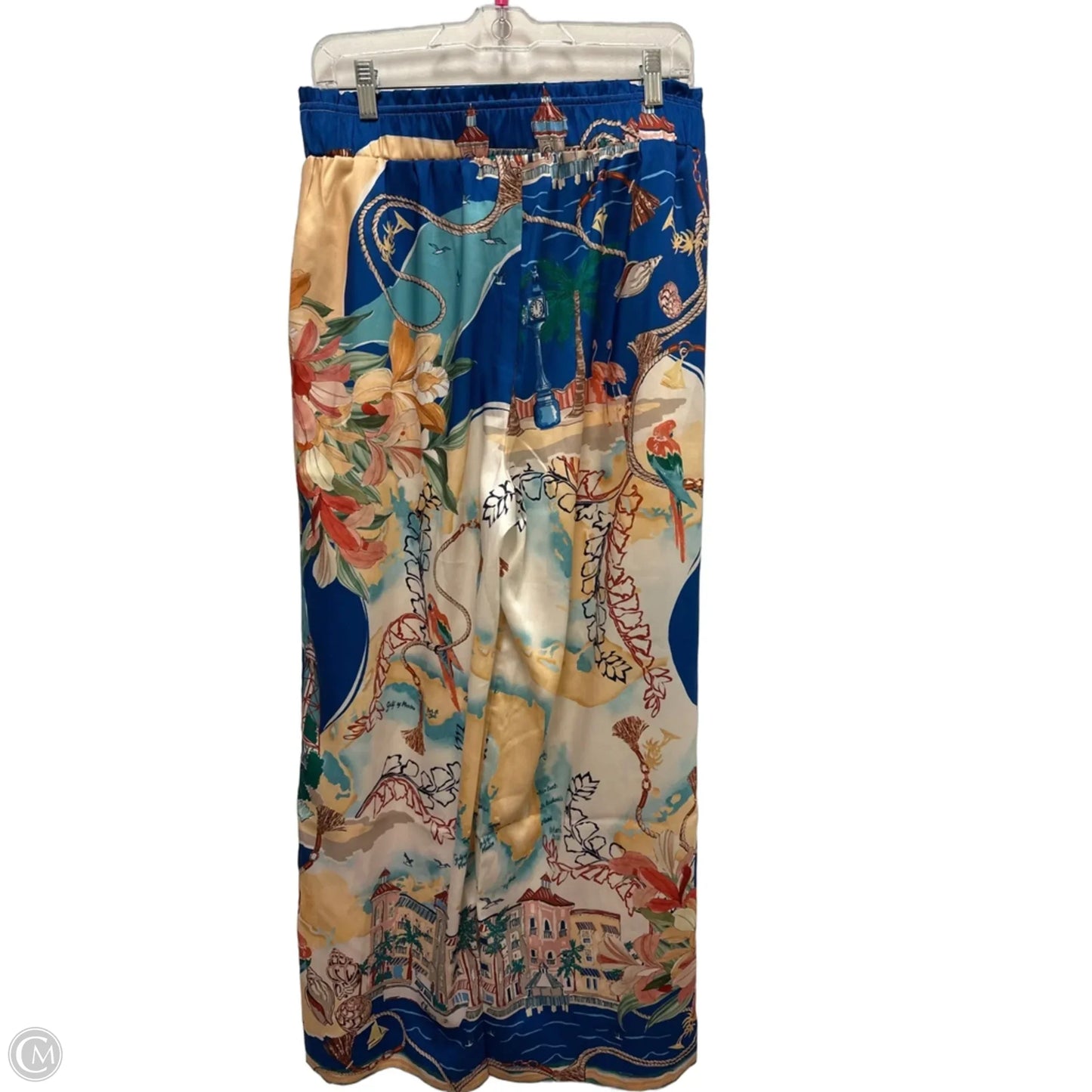 Pants Wide Leg By Chicos In Blue & White, Size: 8