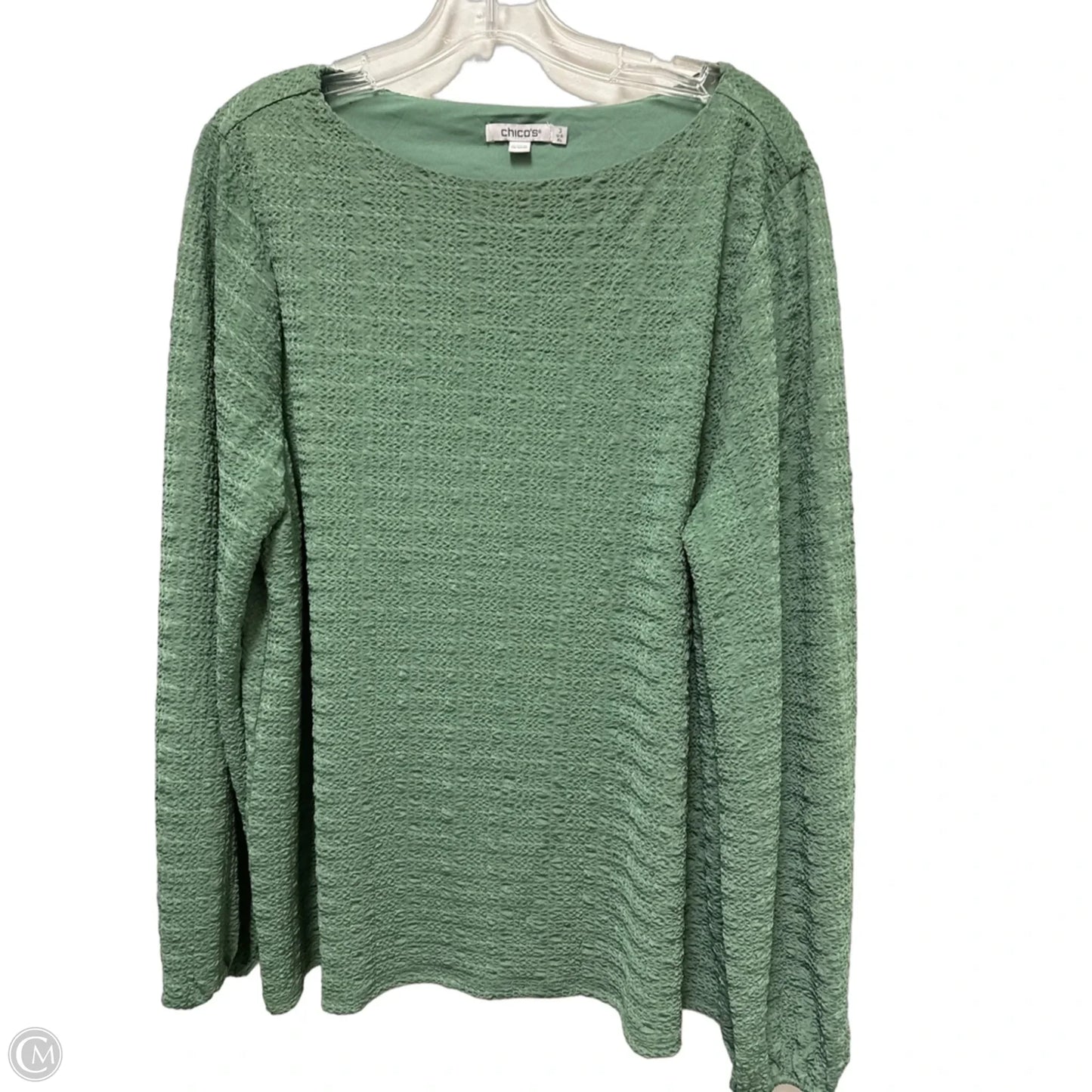 Top Long Sleeve By Chicos In Green, Size: Xl