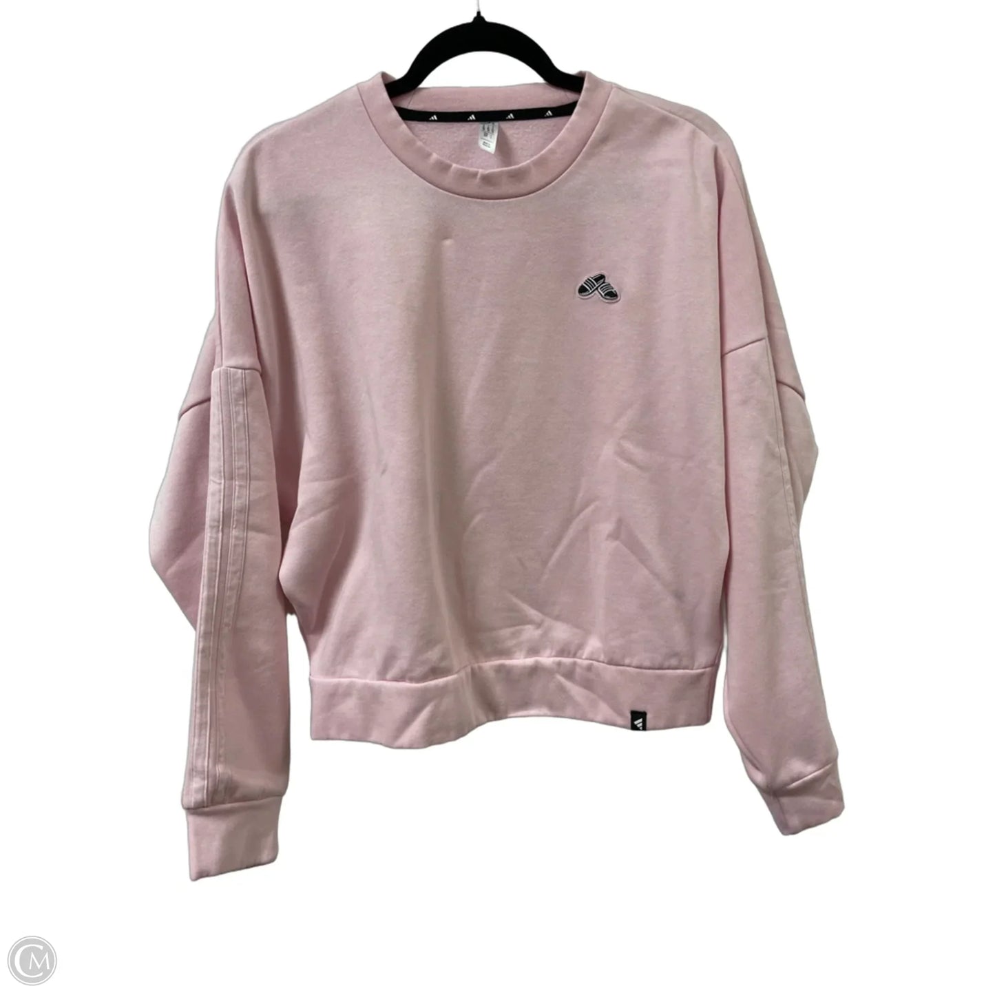 Athletic Sweatshirt Crewneck By Adidas In Pink, Size: S