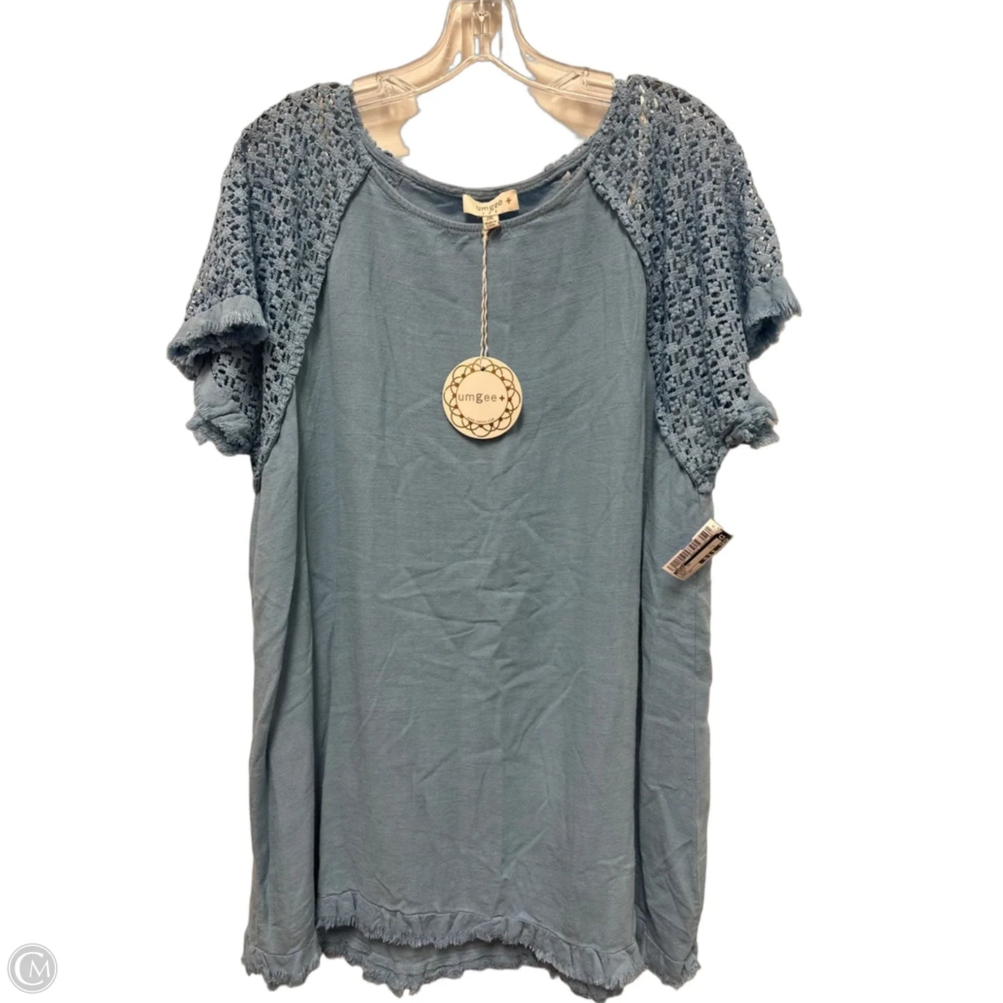 Tunic Short Sleeve By Umgee In Blue, Size: 2x