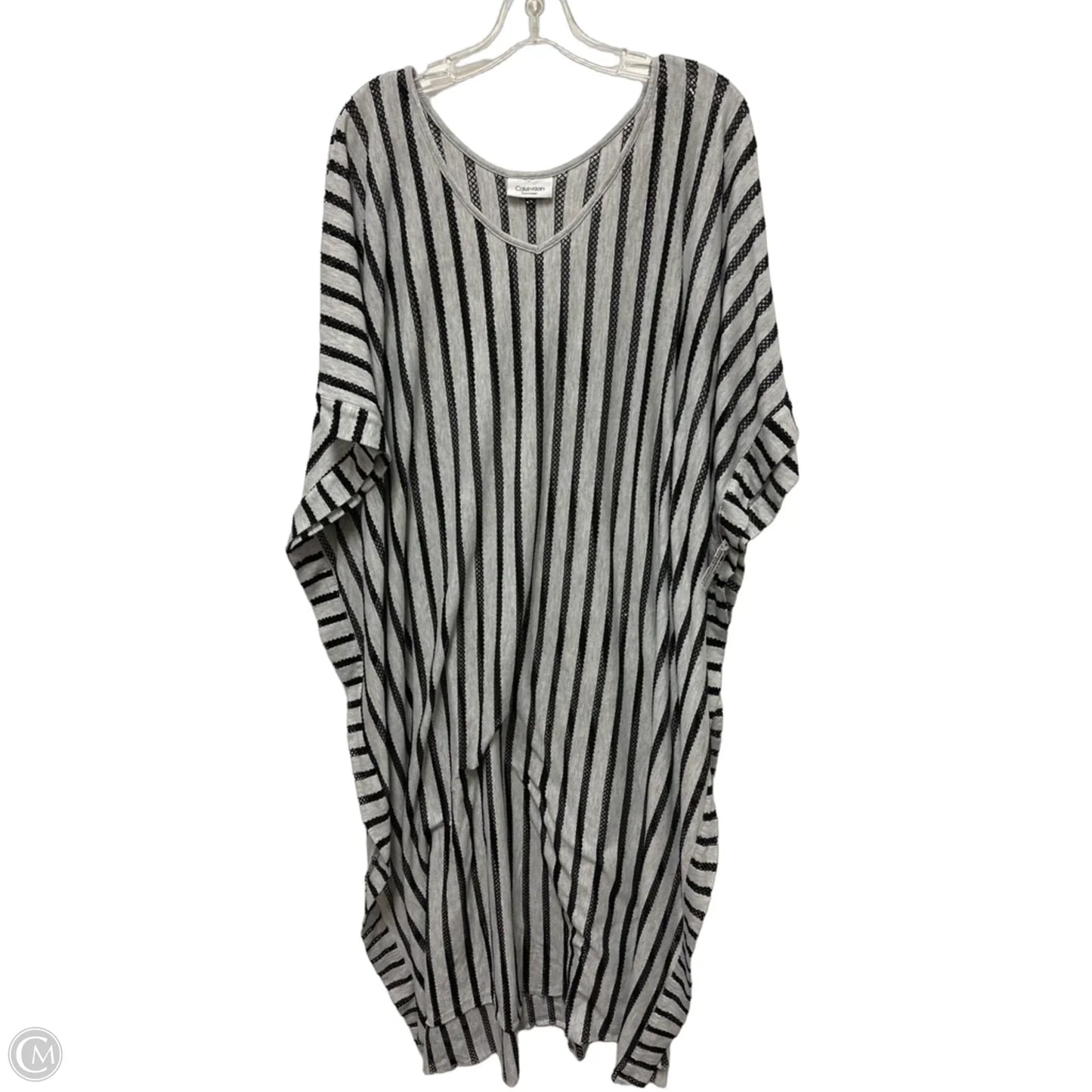 Swimwear Cover-up By Calvin Klein In Black & Grey, Size: Osfm