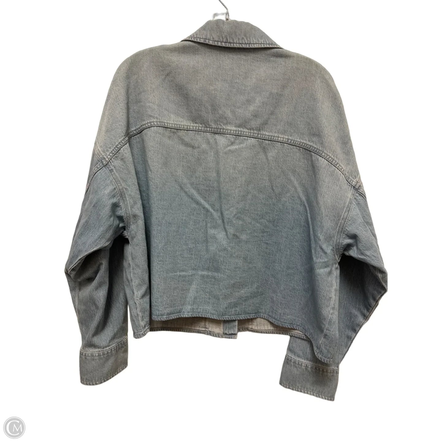 Blouse Long Sleeve By Express In Blue Denim, Size: Xl