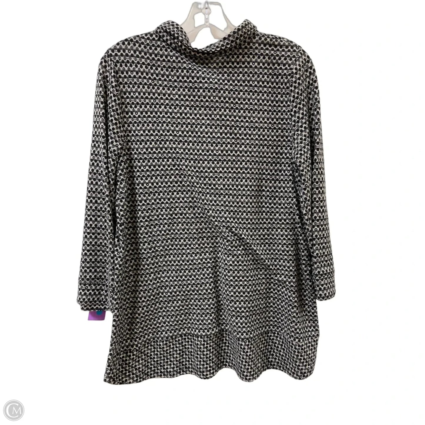 Tunic Long Sleeve By John Mark In Black & Grey, Size: M