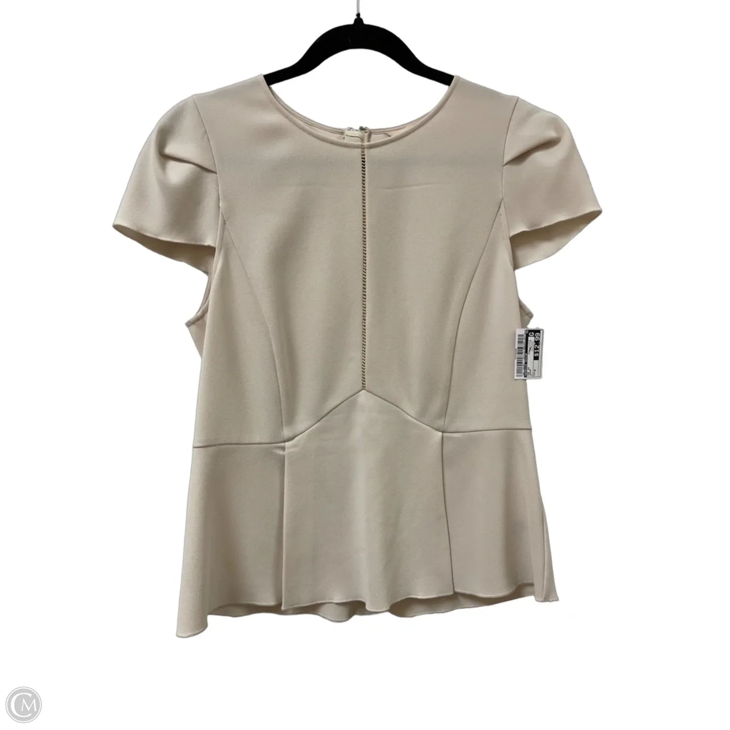 Top Short Sleeve By Rebecca Taylor In Cream, Size: M