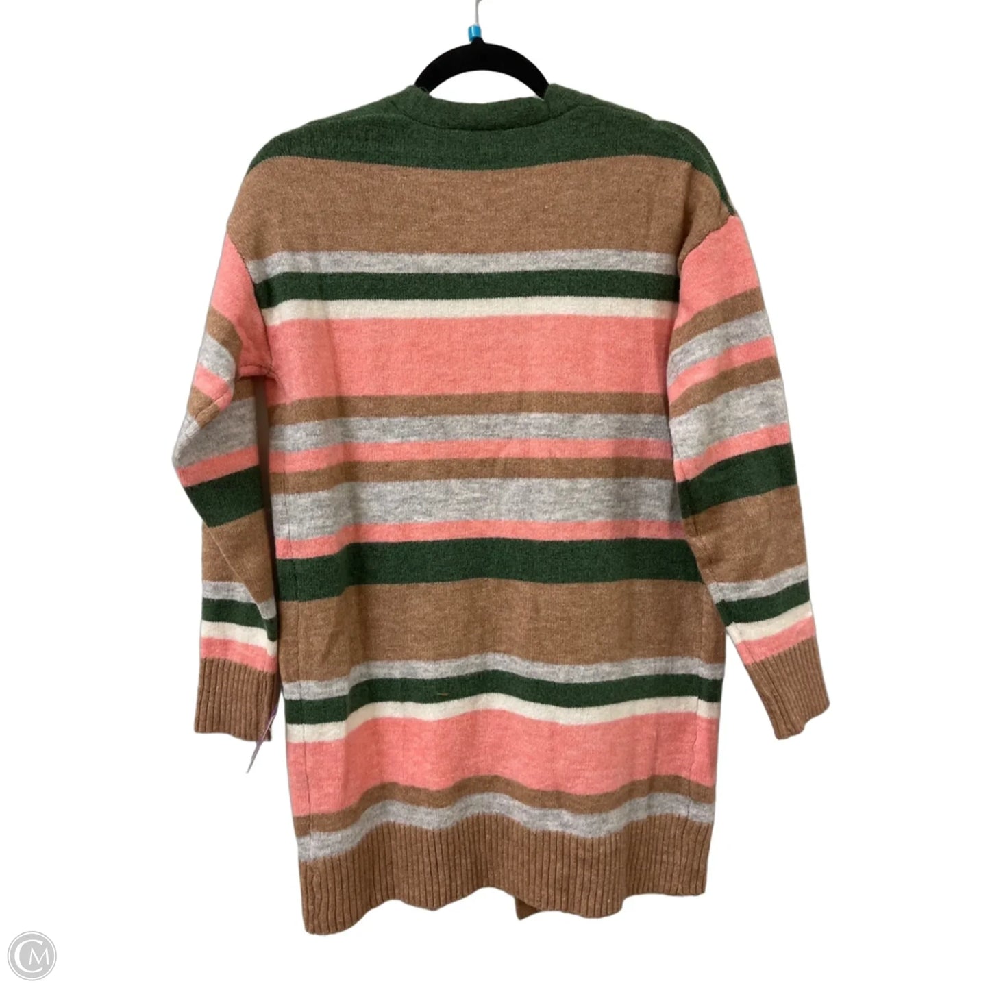 Sweater Cardigan By Time And Tru In Green & Pink, Size: Xs