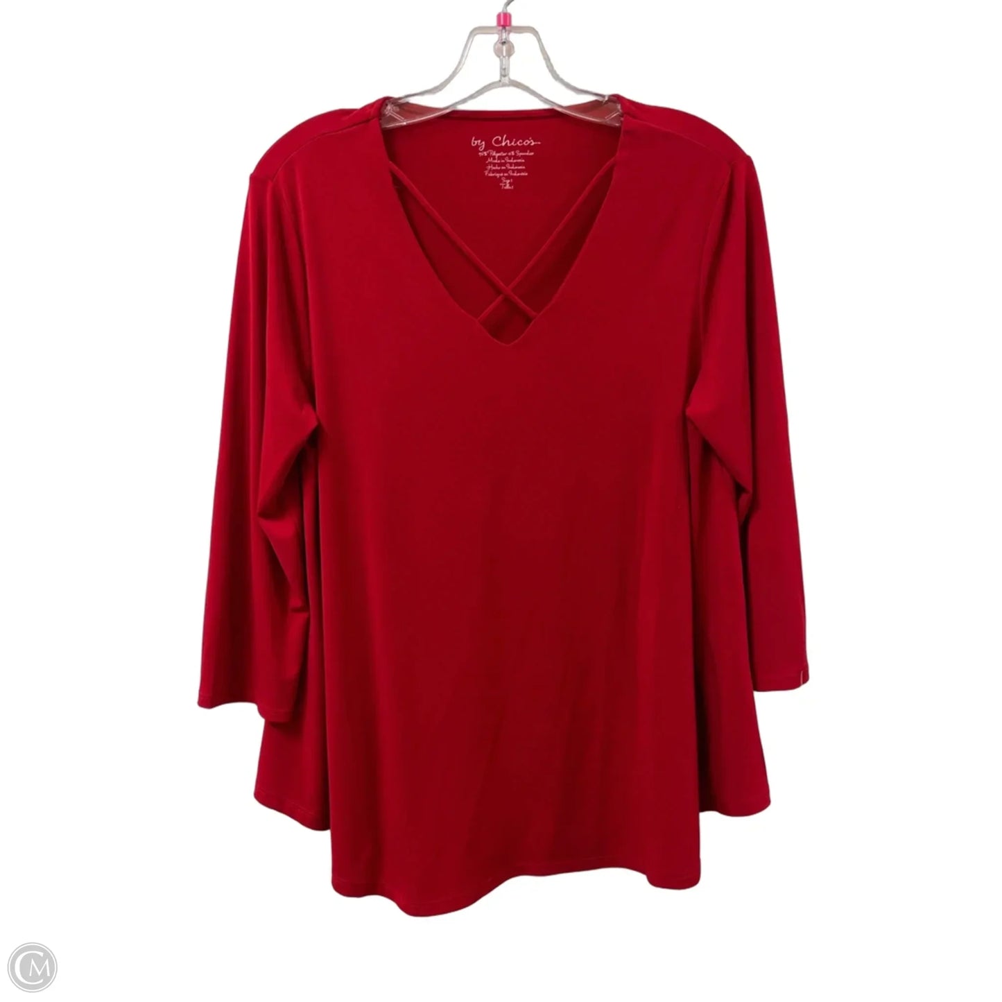Top Long Sleeve By Chicos In Red, Size: M