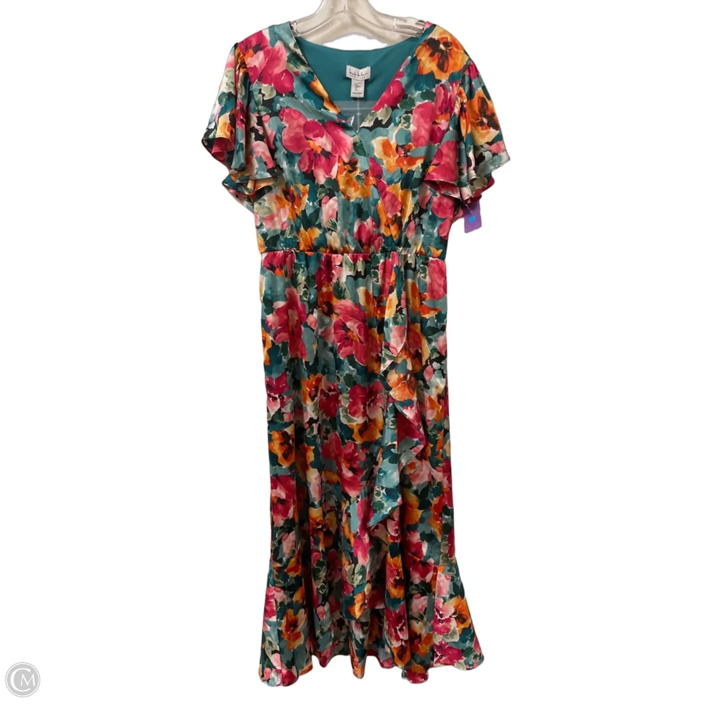 Dress Casual Maxi By Nicole By Nicole Miller In Floral Print, Size: L