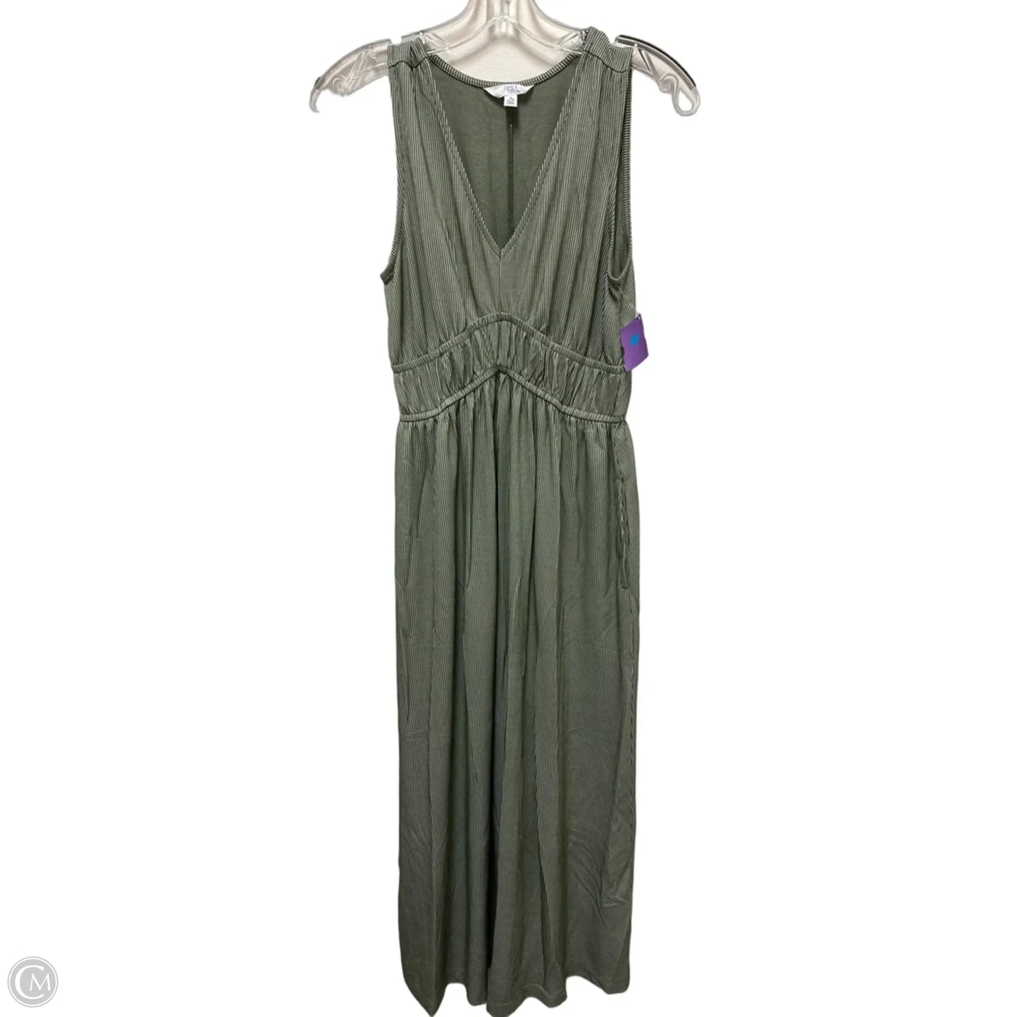 Dress Casual Maxi By Time And Tru In Green & White, Size: S