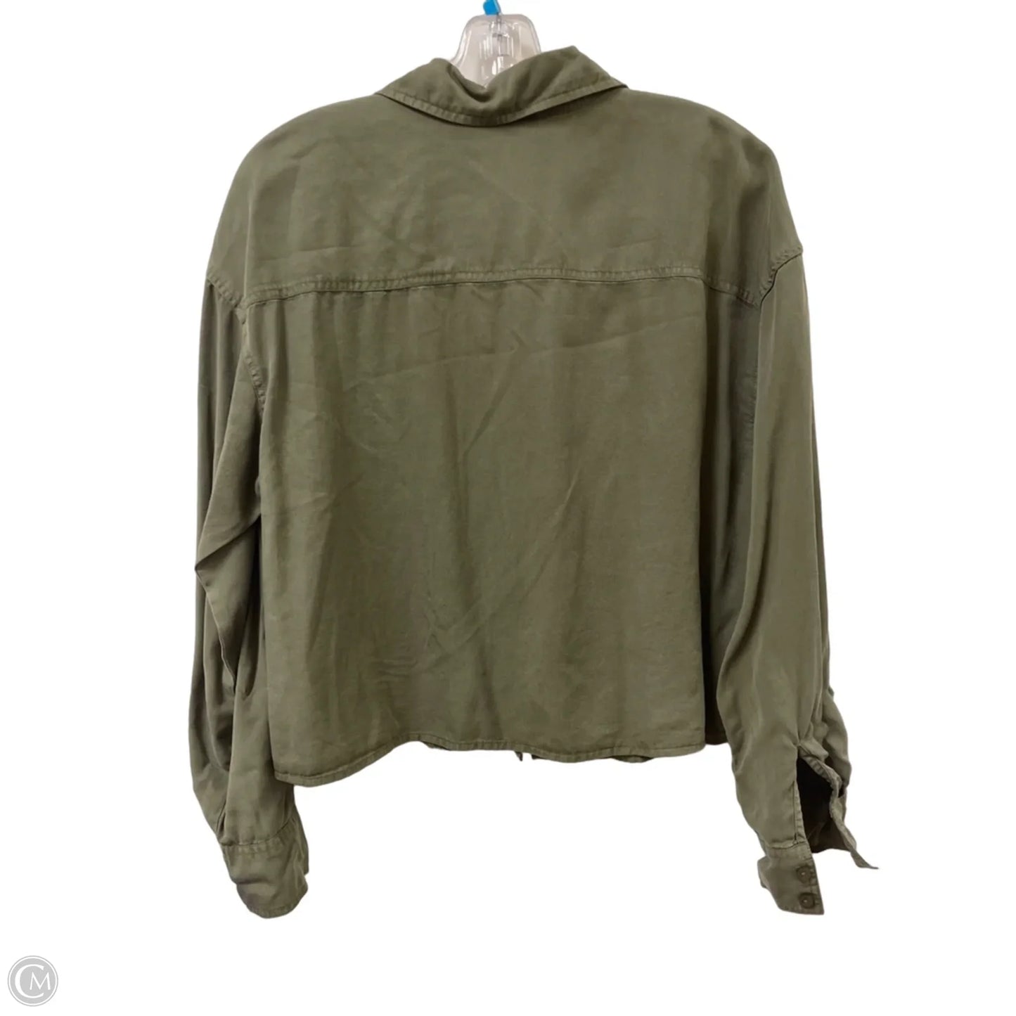 Blouse Long Sleeve By Calvin Klein In Green, Size: S