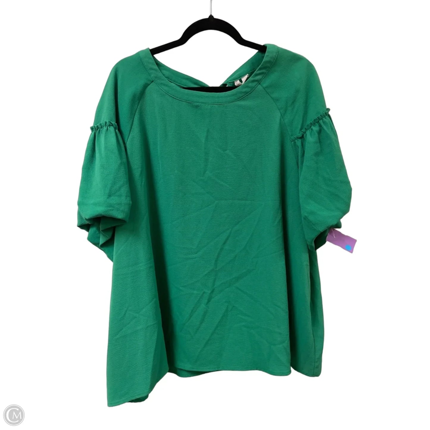Top Short Sleeve By Cato In Green, Size: 3x