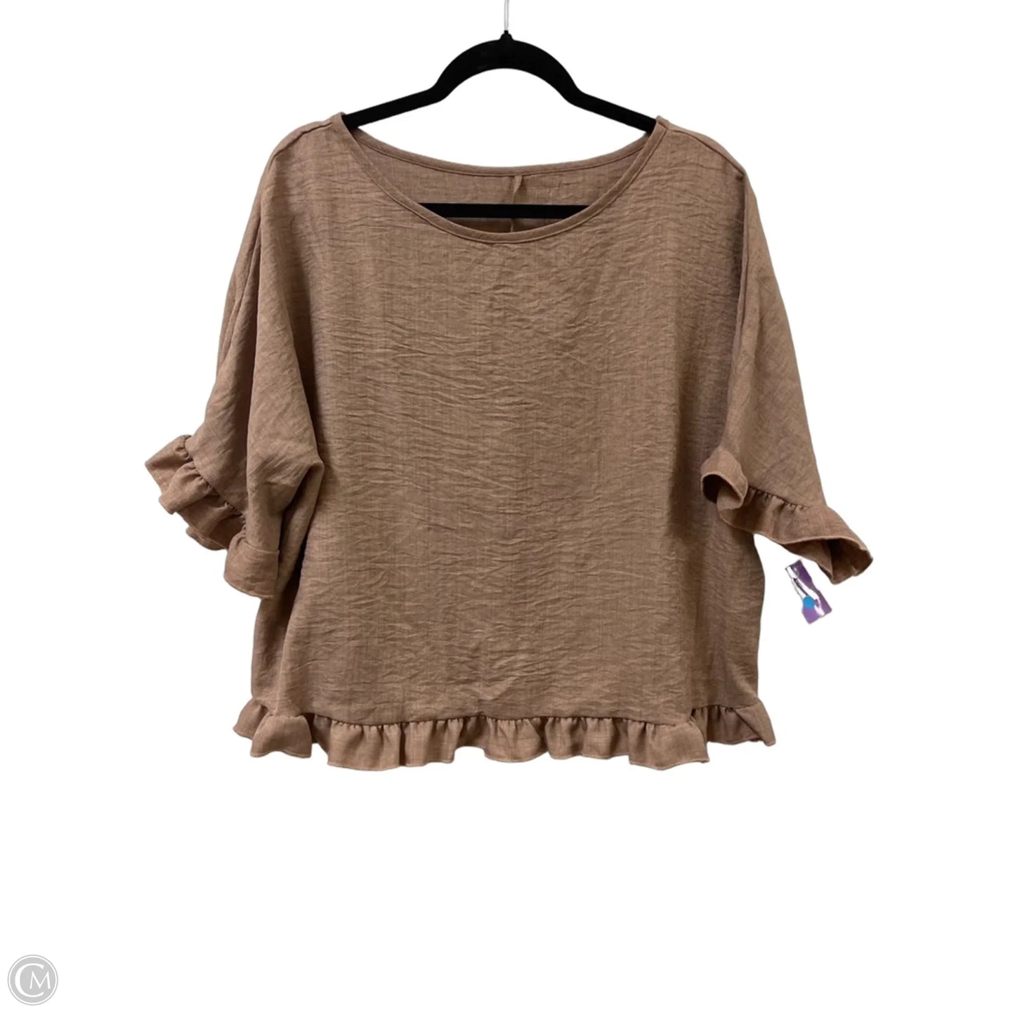 Top Short Sleeve By Clothes Mentor In Brown, Size: 1x
