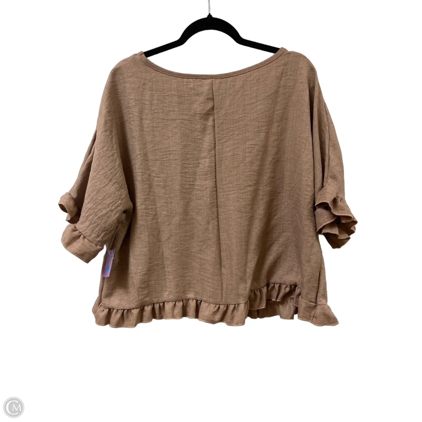 Top Short Sleeve By Clothes Mentor In Brown, Size: 1x