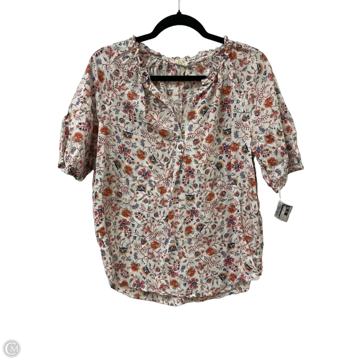 Top Short Sleeve By Ana In Floral Print, Size: L