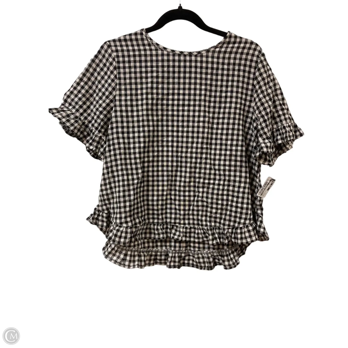 Top Short Sleeve By Clothes Mentor In Black & White, Size: Xl