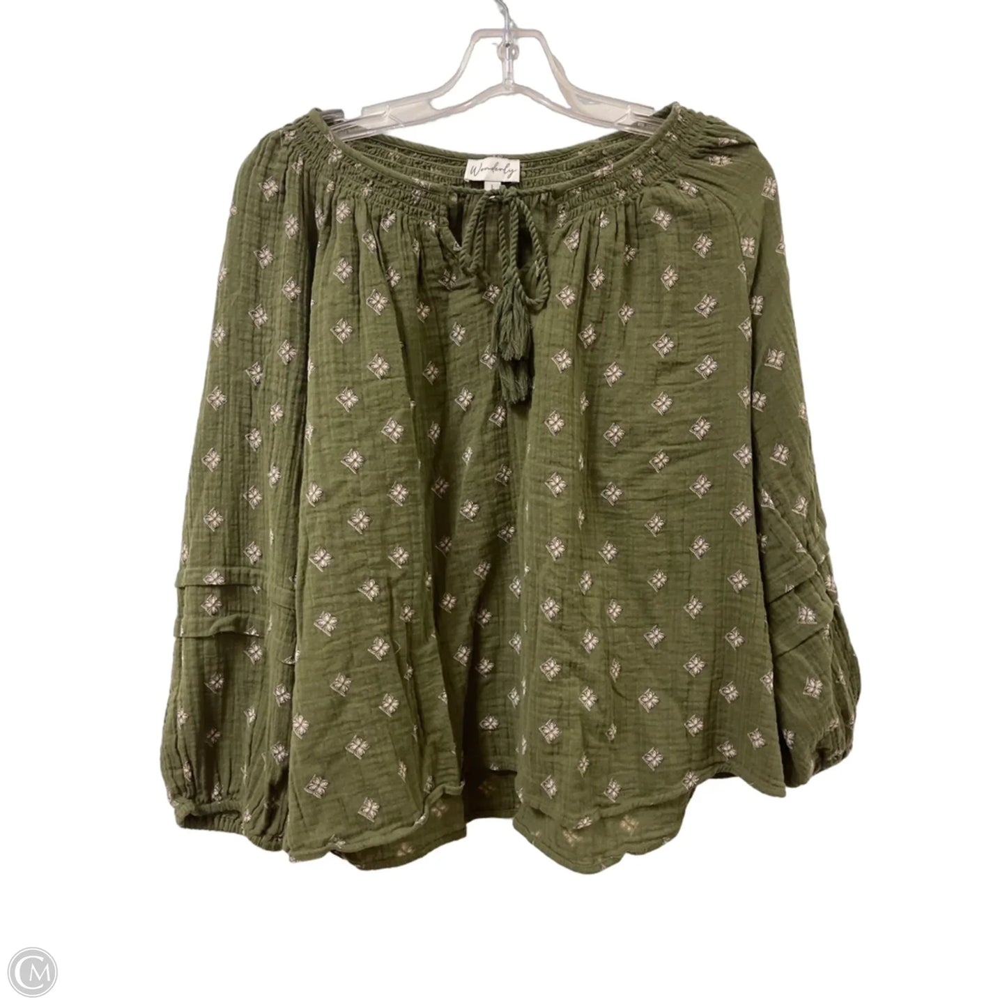 Top Long Sleeve By Wonderly In Green, Size: L