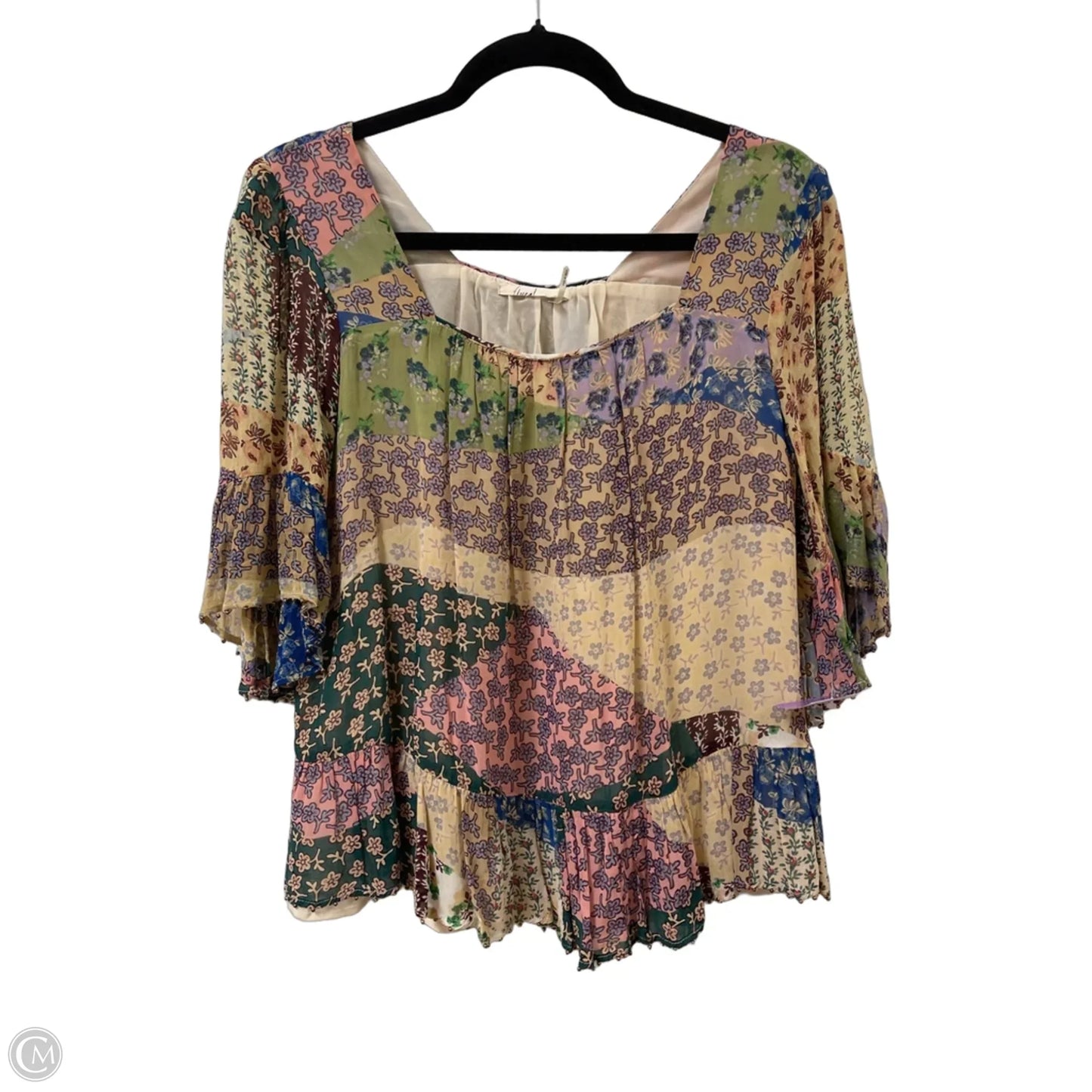 Top Short Sleeve By Floreat In Floral Print, Size: Xs