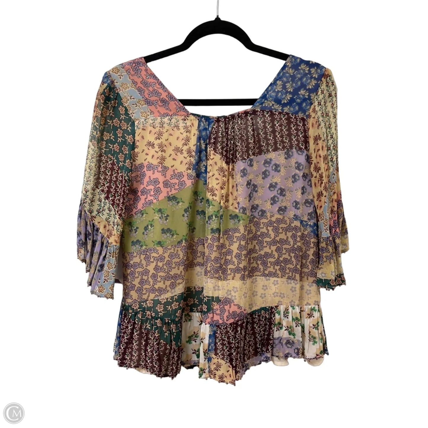 Top Short Sleeve By Floreat In Floral Print, Size: Xs