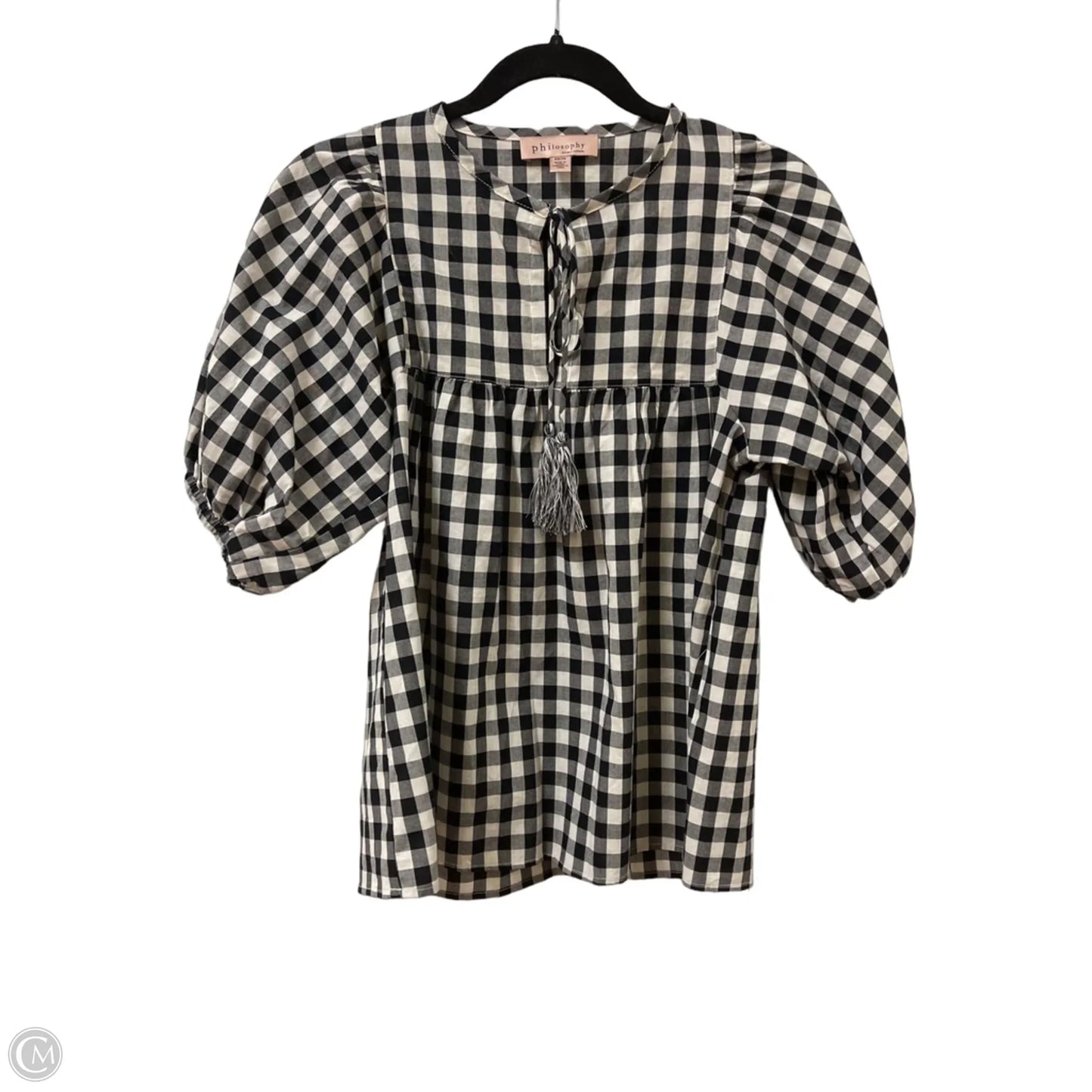 Top Short Sleeve By Philosophy In Black & White, Size: Xs
