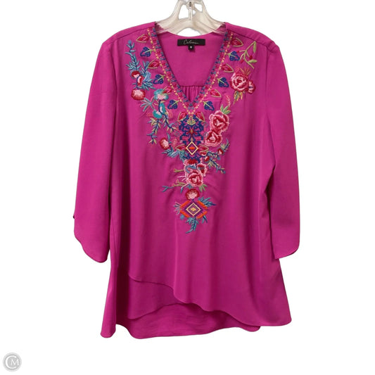 Top Long Sleeve By Calessa In Pink, Size: M