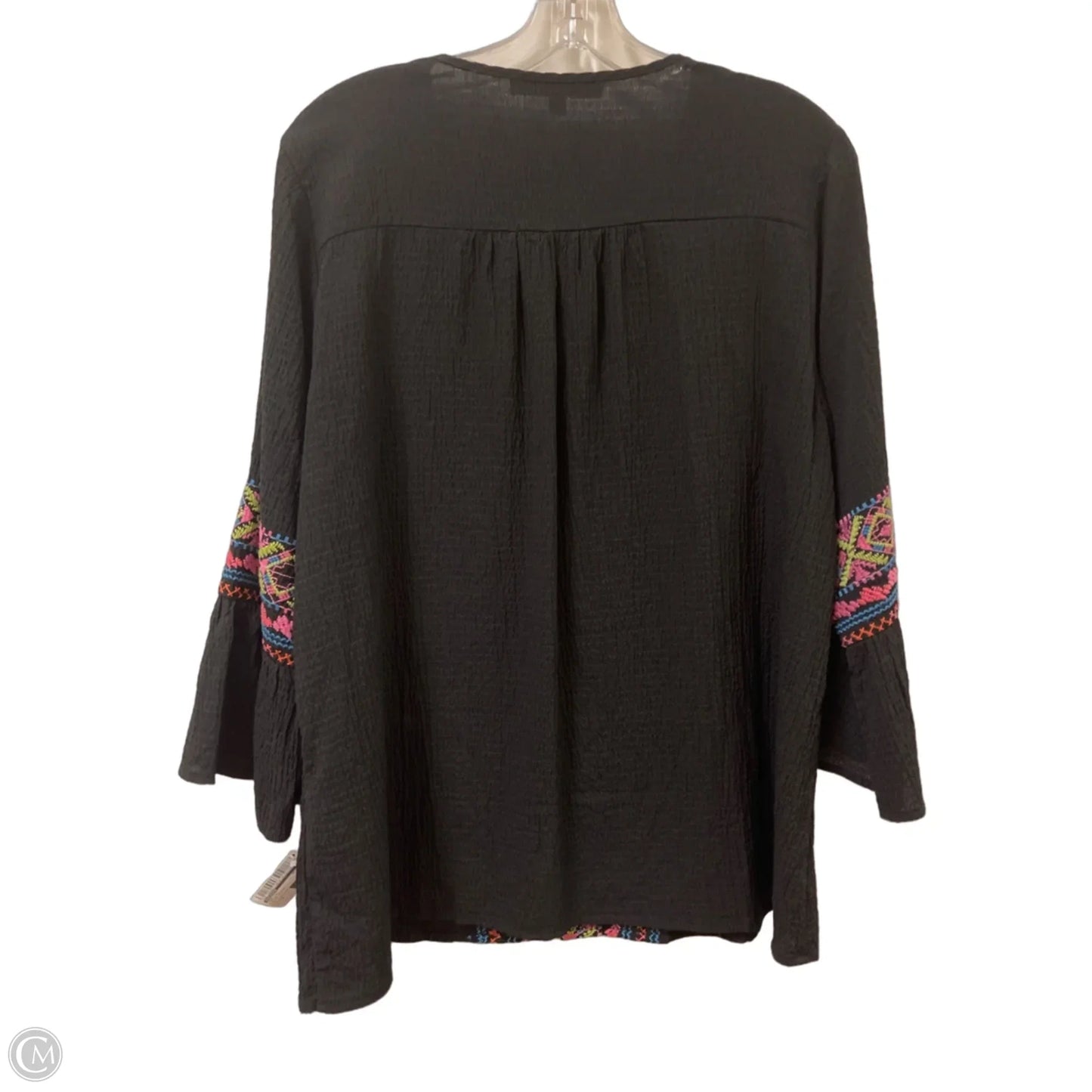 Top Long Sleeve By Calessa In Black & Pink, Size: M