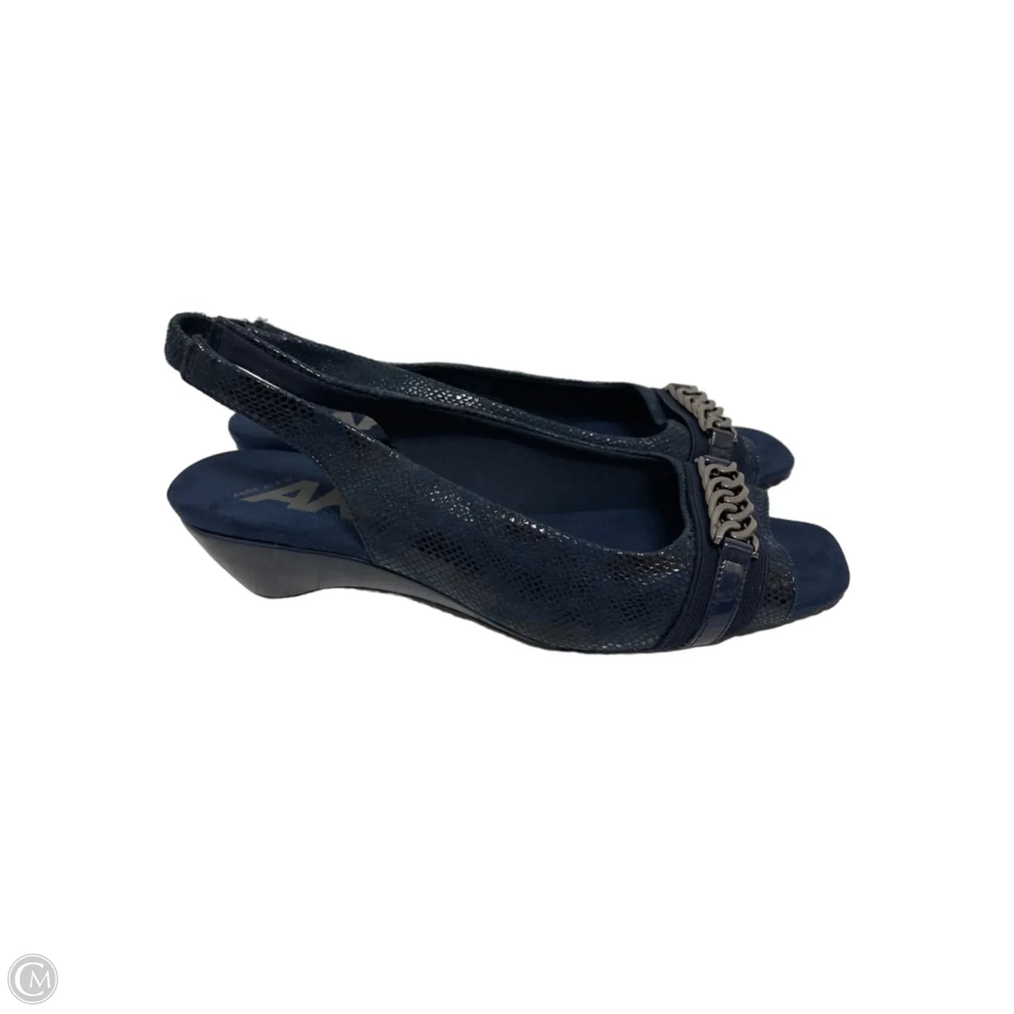 Sandals Heels Wedge By Anne Klein In Navy, Size: 8