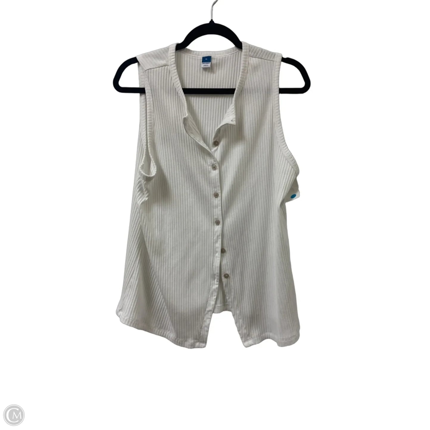 Blouse Sleeveless By Old Navy In White, Size: Xl