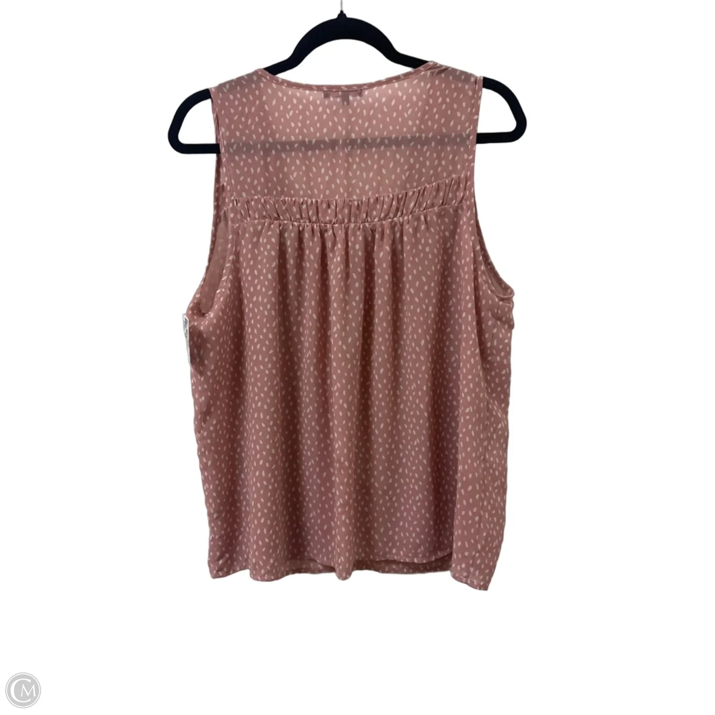 Top Sleeveless By Pleione In Pink & White, Size: Xl