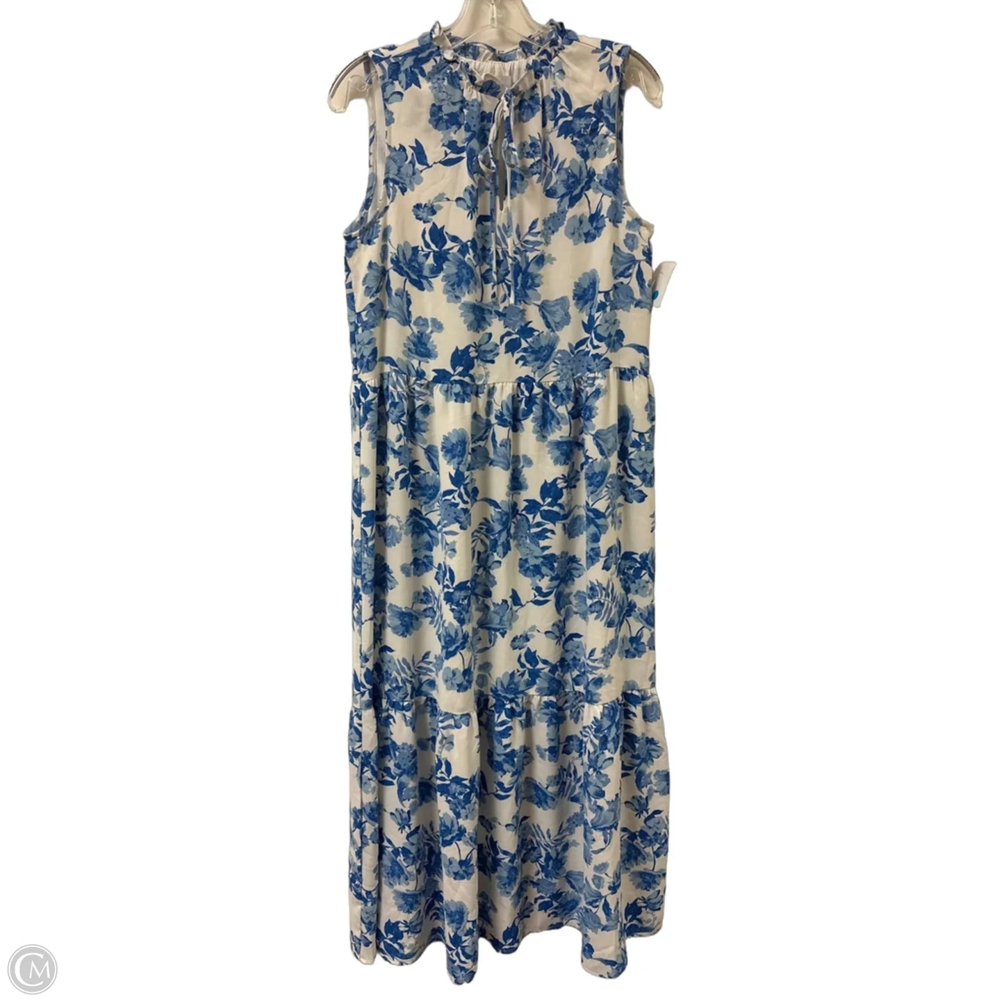Dress Casual Maxi By Sugar Lips In Blue & White, Size: S