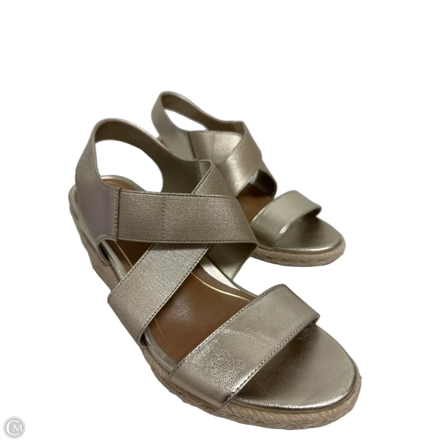 Sandals Heels Wedge By Vionic In Gold, Size: 7.5