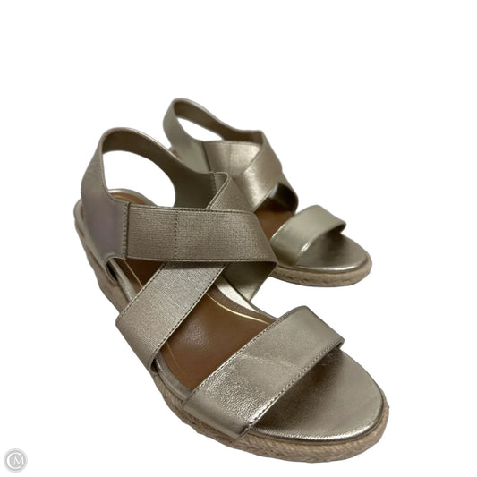 Sandals Heels Wedge By Vionic In Gold, Size: 7.5