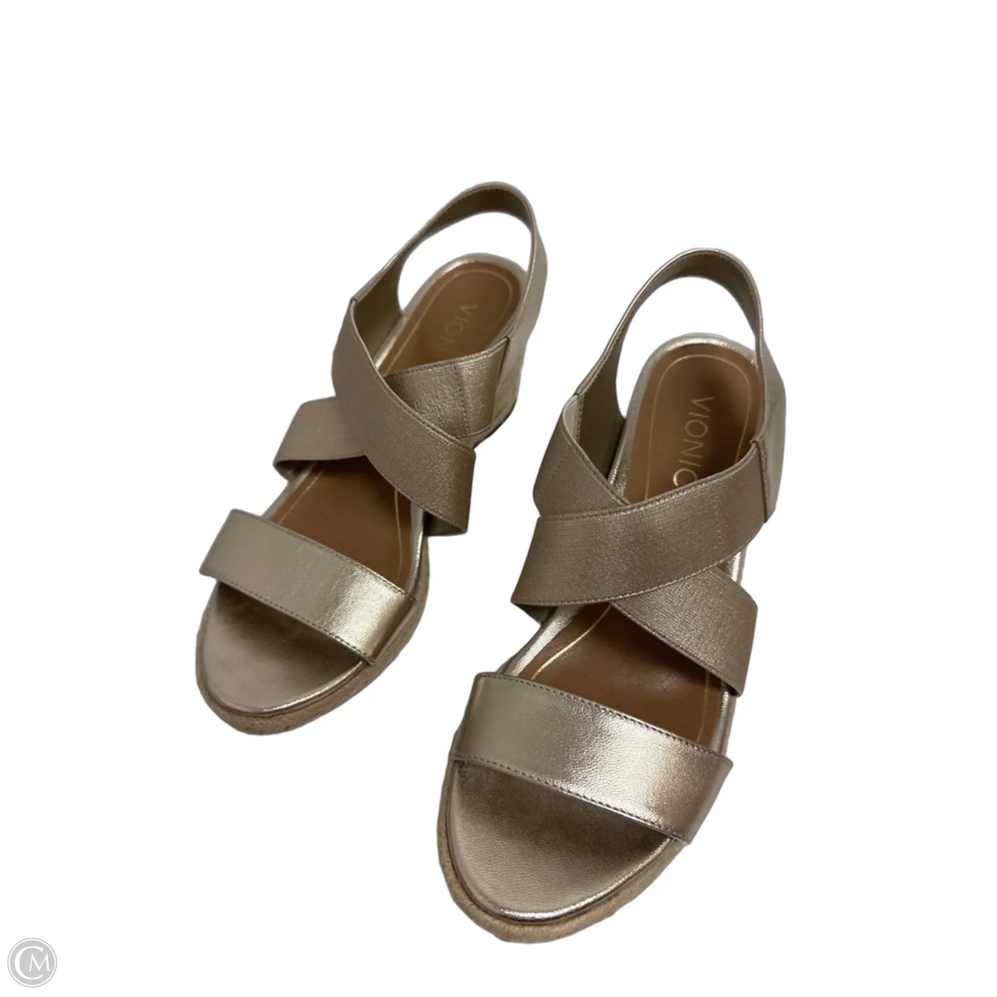 Sandals Heels Wedge By Vionic In Gold, Size: 7.5