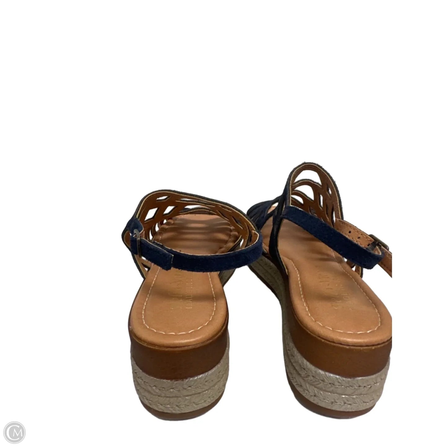 Sandals Heels Wedge By Clothes Mentor In Navy, Size: 7.5