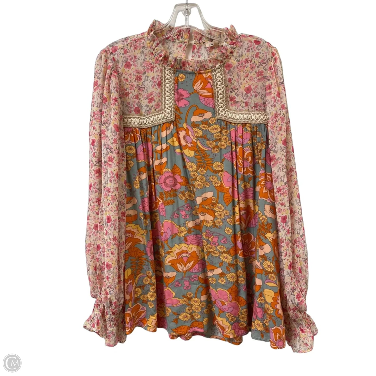 Top Long Sleeve By Jodifl In Floral Print, Size: L
