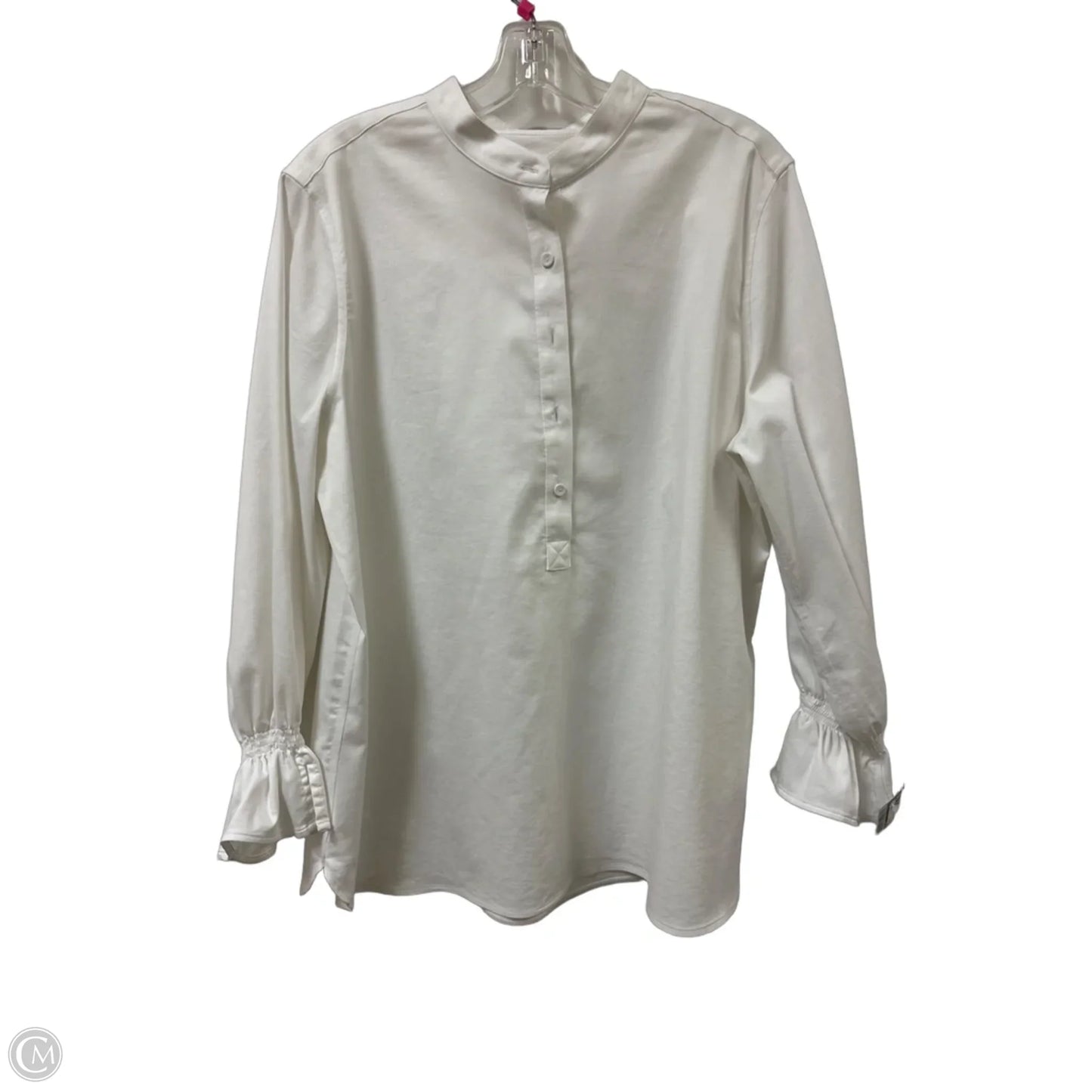 Top Long Sleeve By Chicos In White, Size: L