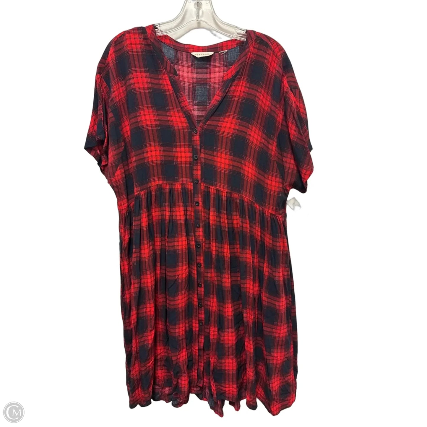 Dress Casual Midi By Clothes Mentor In Black & Red, Size: L