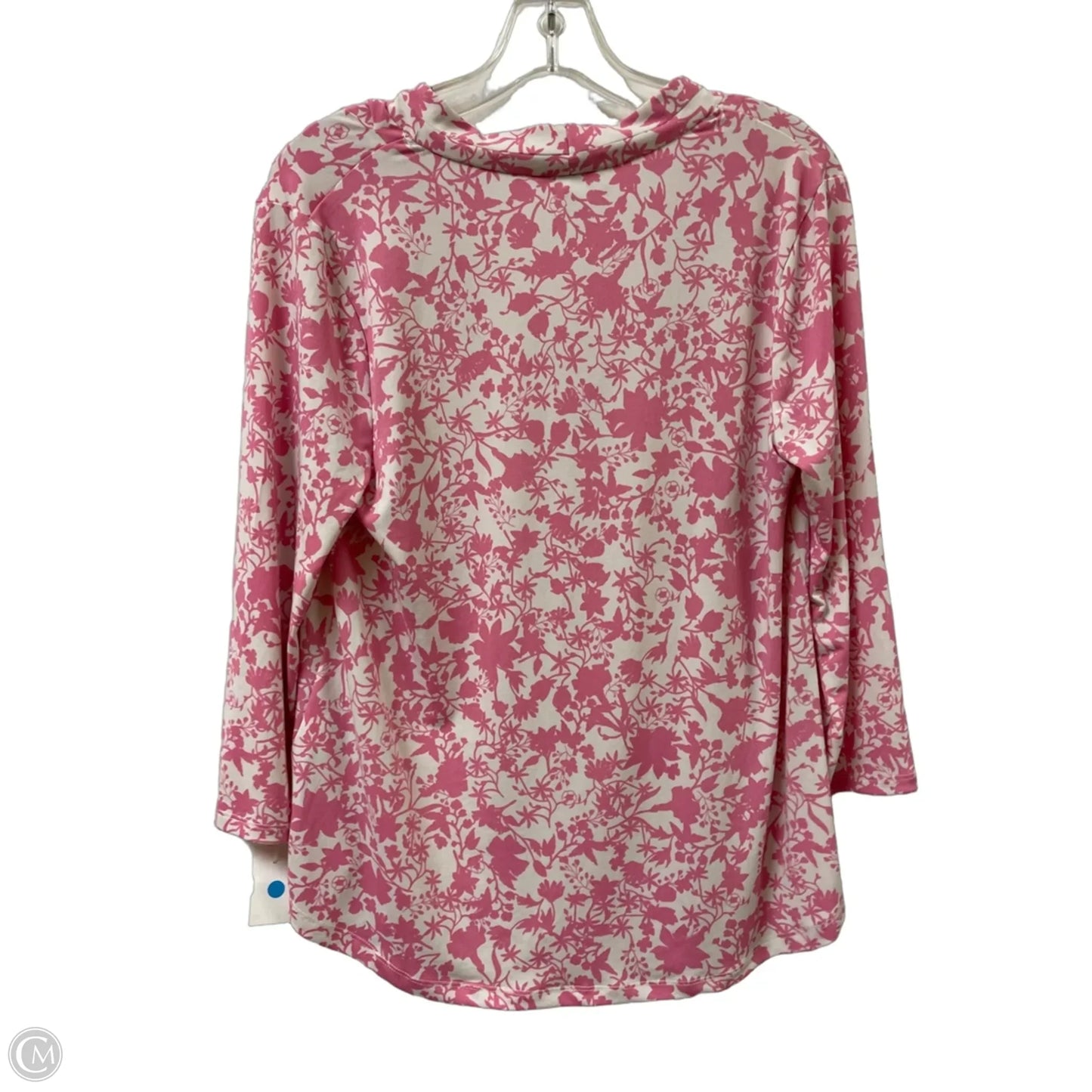 Top Long Sleeve By Charter Club In Pink & White, Size: M