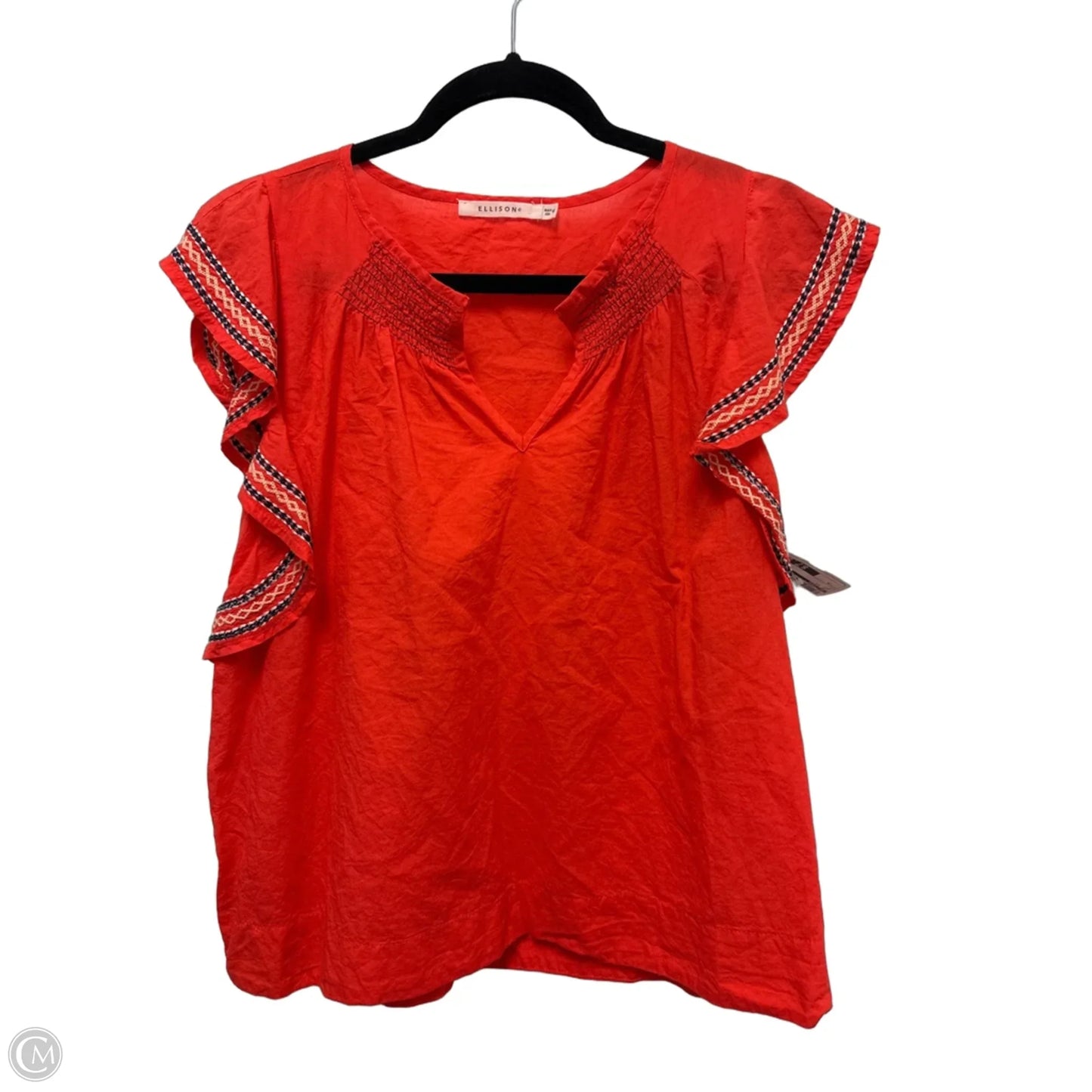 Top Short Sleeve By Ellison In Red, Size: M