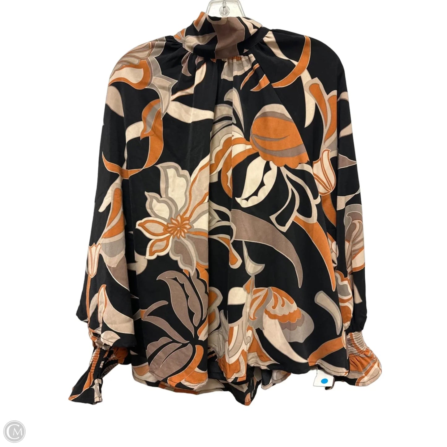Top Long Sleeve By Entro In Black & Cream, Size: M