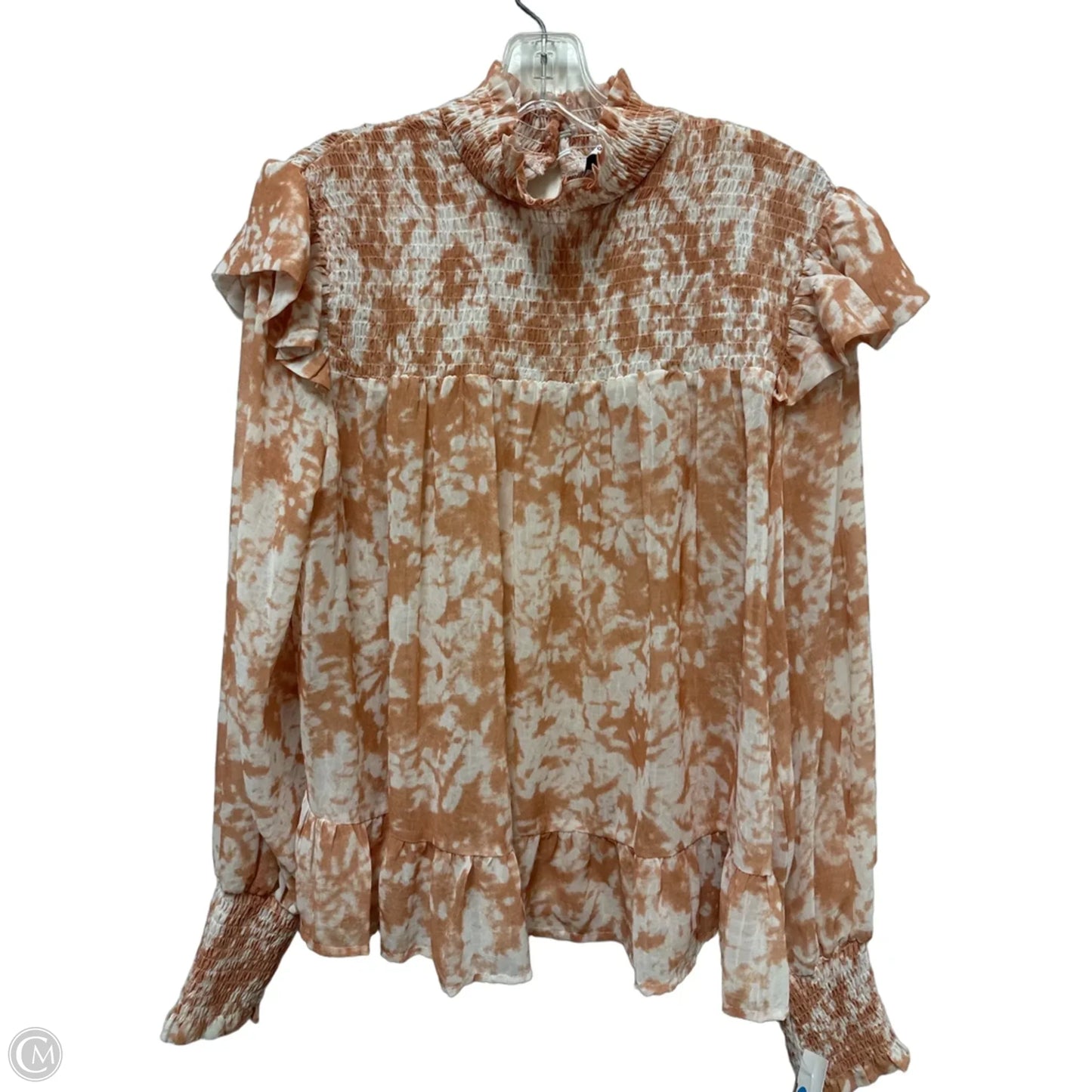 Top Long Sleeve By Clothes Mentor In Brown & White, Size: M