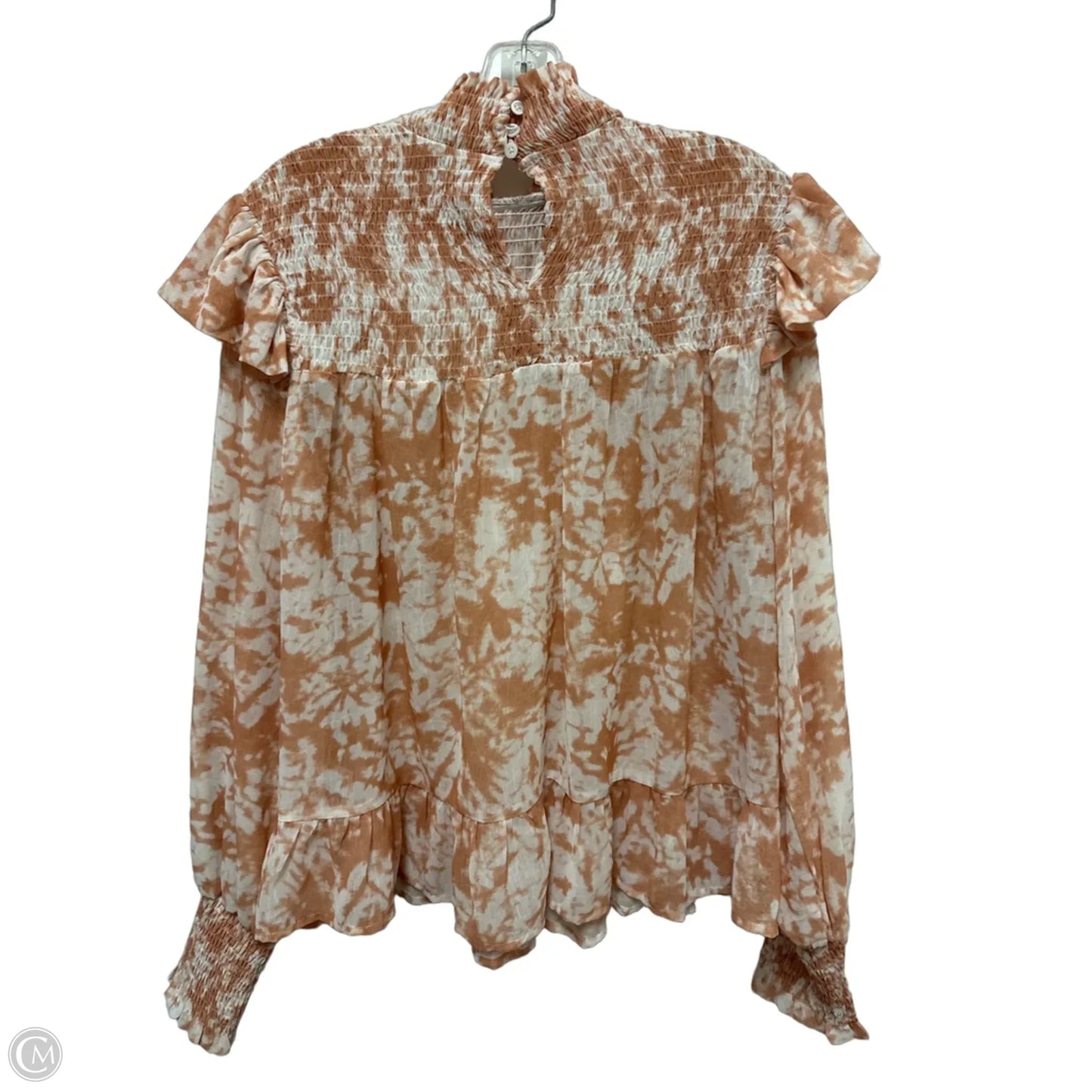 Top Long Sleeve By Clothes Mentor In Brown & White, Size: M