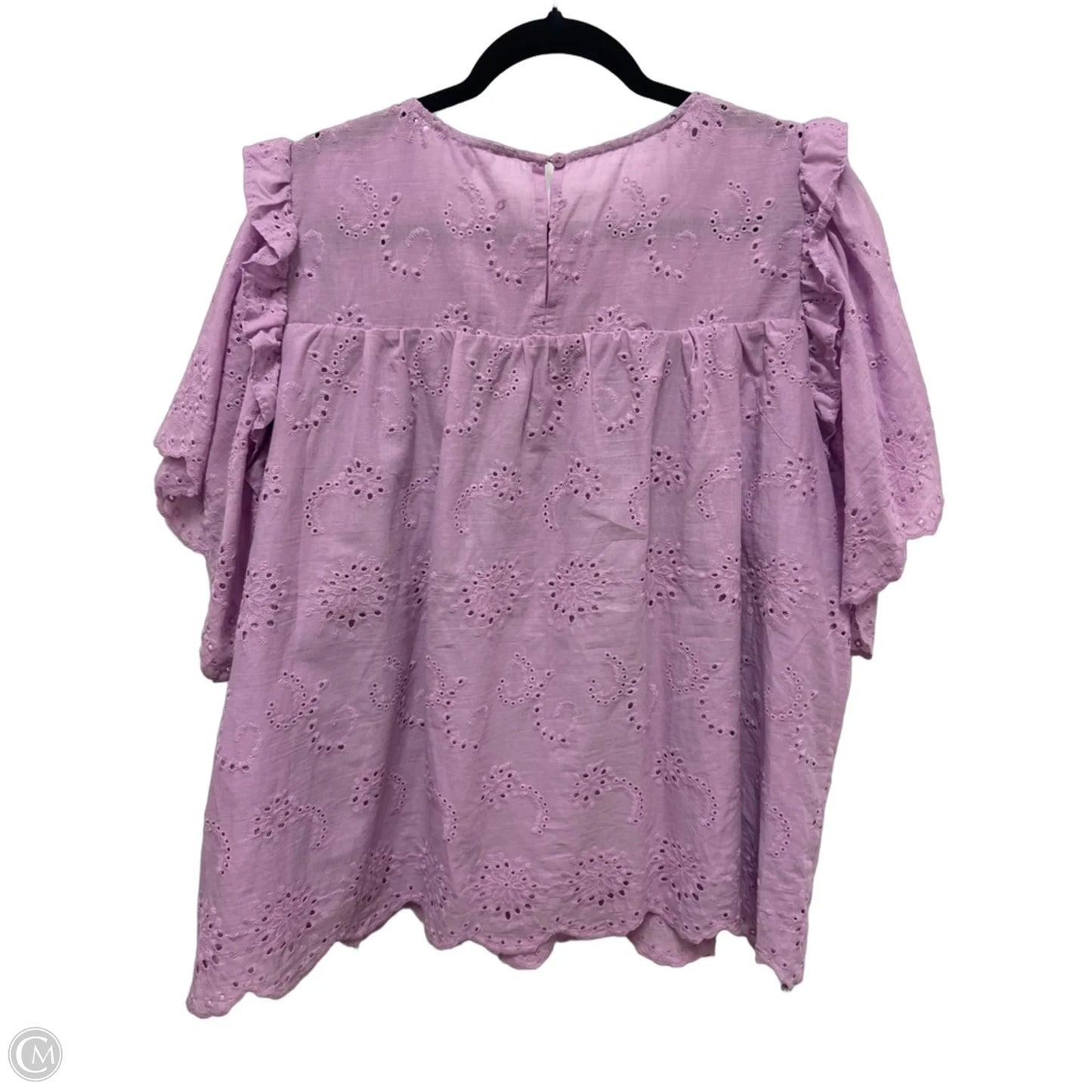 Top Short Sleeve By Chicsoul In Purple, Size: 2x