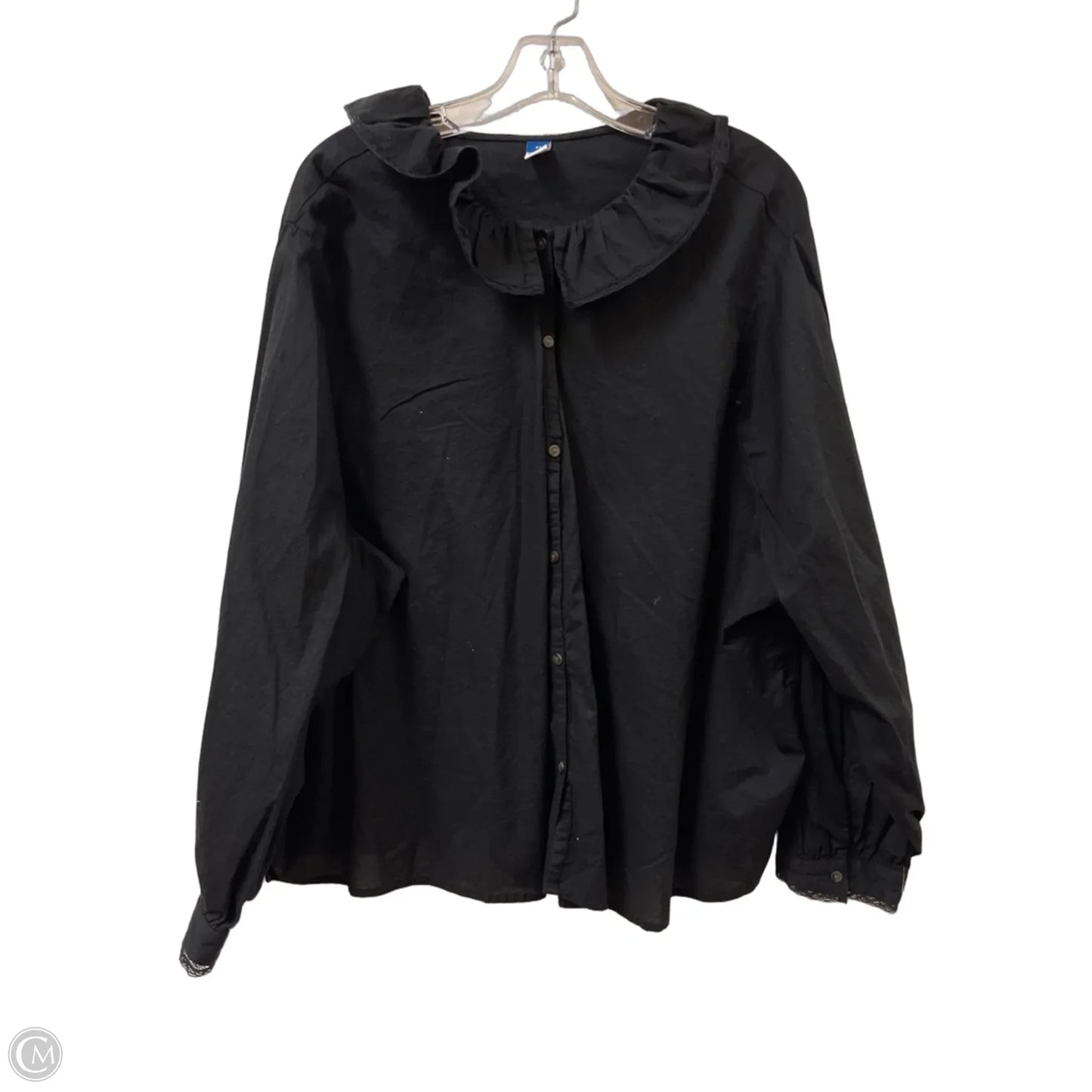 Blouse Long Sleeve By Old Navy In Black, Size: 3x